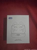 Front of the box showing CasCho branding and illustration of the earbuds in charging case, labeled 'True Wireless Earbuds for Sport'.