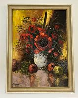 Framed oil painting showing full artwork and frame.