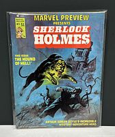 Front cover of Marvel Preview Presents Sherlock Holmes #5 comic, showing distinctive cover art and condition within protective bag.