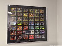 Framed complete set of McDonald's 3 Star hockey cards displayed on a wall.