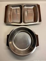 Top view showing both stainless steel serving pieces