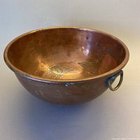 Overall view of copper bowl