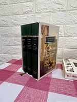 Three-volume hardcover set of 'The Decline and Fall of the Roman Empire' by Edward Gibbon in slipcase.