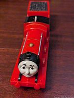 Front close-up photo showing James the Tank Engine face and front details