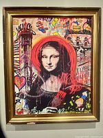 Front view of framed pop art Mona Lisa print