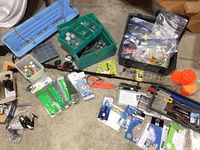 Overview of all gear spread on concrete floor