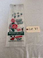 Photo of one vintage Howdy Doody Washington State apple bag showing full front with character and text details.