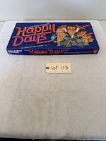 Box of Happy Days 1976 Parker Brothers board game showing colorful title and character illustrations on top.