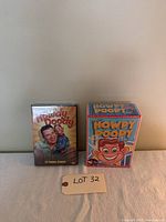 Two DVD sets side by side. One featuring Howdy Doody with a man and a puppet on cover. The other featuring colorful cartoonish Howdy Doody puppet face on front.