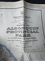 Close-up of map title and date showing 'Province of Ontario Department of Lands and Forests Map No 47a' and '1958'