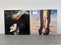 Front covers of two The Kinks vinyl albums: Sleepwalker with a profile photo of a woman raising her hand, and Misfits with a distorted face on light background.