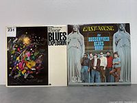 Front view of two vinyl record albums, Paul Butterfield Blues Band's East-West and Various Artists Blues Explosion, placed side by side