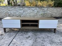 Front view of the credenza showing overall design and proportions