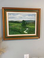 Full view of framed painting showing overall condition and frame details