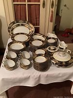 Overview of entire china set arranged on table