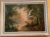 Frontal view of entire painting and frame on wall