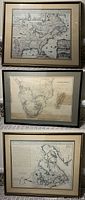 Three framed maps displayed stacked vertically showing all items.