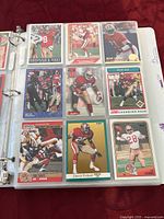 Page showing football cards mainly from San Francisco 49ers players plus some others