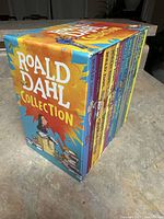 Photo of the Roald Dahl book collection slipcase showing colorful design and character illustrations on the box with the collection title.