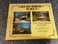 Front cover of the book showing title and three historical trolley car photos.