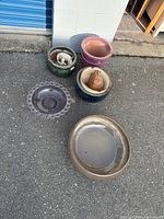 Overview of all pots showing assortment and various colors and sizes.