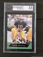 Front of card in slab showing label and grade