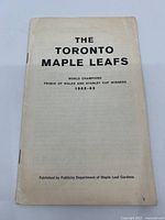 Front cover of the media book titled 'The Toronto Maple Leafs World Champions Prince of Wales and Stanley Cup Winners 1962-63'.
