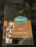 Front view of the factory sealed 1991 Parkhurst Pro Set Series 1 NHL hockey cards box with wear marks