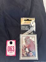 Factory sealed 1991-92 O-Pee-Chee Arktos NHL Montreal Canadiens team set packaging with single Patrick Roy card in protective case