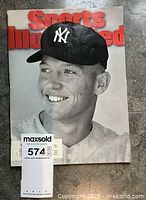 Front cover of the Sports Illustrated magazine showing Mickey Mantle in a Yankees cap with the magazine's red title at the top.