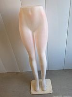 Front view showing full lower torso and legs of mannequin bottom with faint discoloration marks.