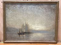 Full view of the oil on canvas painting in its gilt wood frame