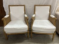 Front view of both chairs showing overall appearance and upholstery.