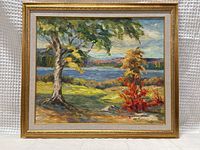 Front view of framed painting showing full composition and frame