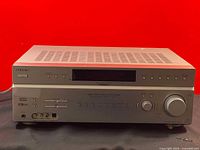 Front view of the Sony STR-DV10 digital audio/video receiver showing input buttons and large volume knob.
