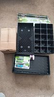 overview of trays, inserts, pots, bulbs and pruners