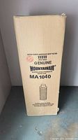 Front side of the Mountain Air carbon filter MA1040 box showing brand and product details including a sketch of the filter.
