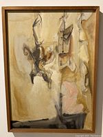 Front view of abstract painting in wood frame