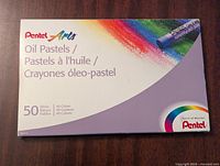 Front of the box showing Pentel Arts branding, product name, and number of sticks/colors included.
