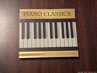 Front cover of Piano Classics CD by Aubrey Hilliard showing piano keys and gold collection labeling