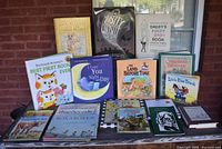 Overview of 15+ children's books of mixed paperback and hardcover formats showing front covers titles and condition