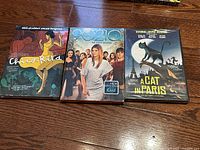 Photo of three new, wrapped DVDs: Chico & Rita, Beverly Hills 90210 Season 3, A Cat in Paris.