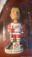 Front view of Steve Yzerman bobblehead in Detroit Red Wings uniform