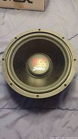 Front view of the MTX Thunder 2000 10 inch car subwoofer showing the black cone with logo.
