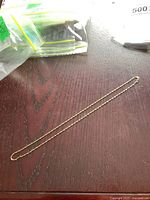 Full view of the gold chain necklace, stretched out to show length and overall condition.