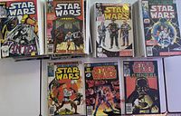 Eight early issue covers including #1 through #8 laid out in two rows