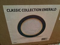 Box with label showing Classic Collection Emerald with decorative band design and item number 9683