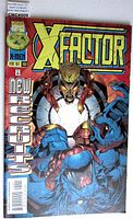 Front cover photo of X-Factor comic book issue 131 with Marvel Comics sticker in top left corner and colorful action illustration of characters fighting.