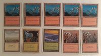 All ten cards laid out showing fronts and artwork