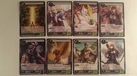 Group shot of all nine Force of Will cards laid out in a 3×3 grid